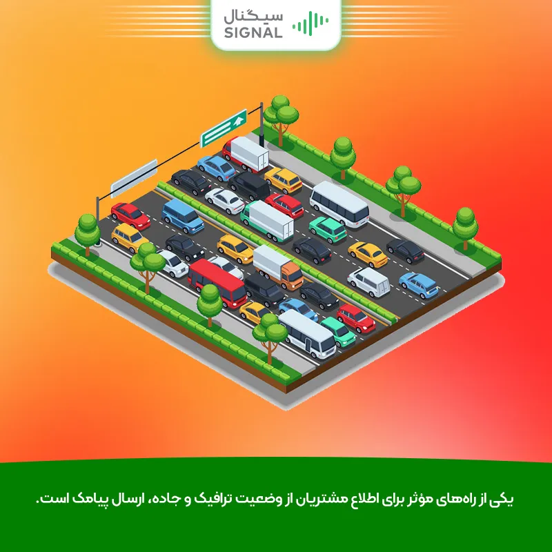اطلاع‌رسانی در مورد وضعیت ترافیک و جاده‌ها با پنل پیامکی