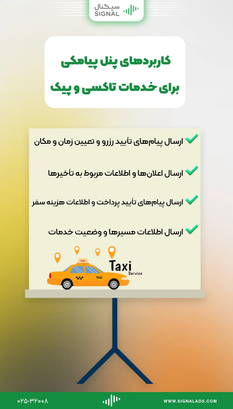 کاربردهای پنل پیامکی برای پیک و تاکسی